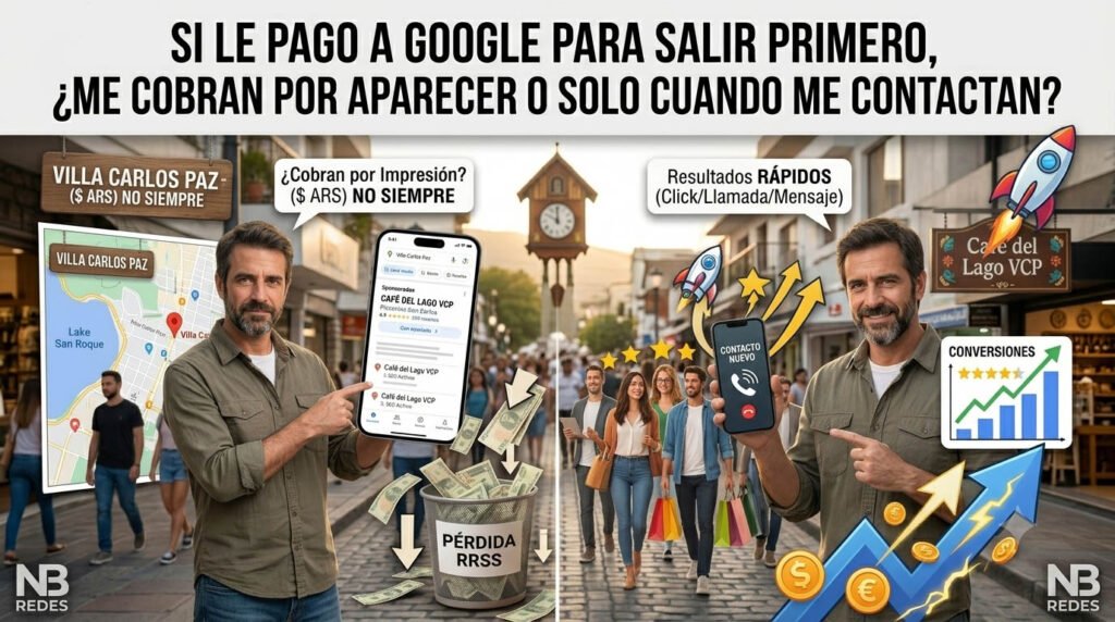 Si le pago a Google para salir primero, ¿me cobran por aparecer o solo cuando me contactan?
