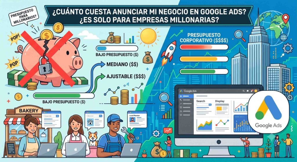 ¿Cuánto cuesta anunciar mi negocio en Google Ads? ¿Es solo para empresas millonarias?