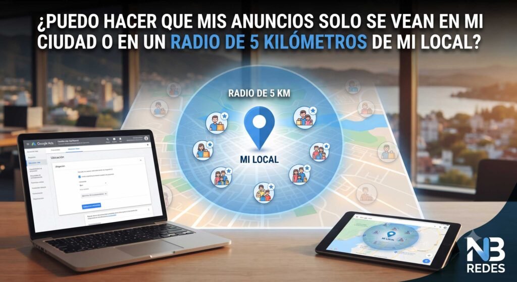 ¿Puedo hacer que mis anuncios solo se vean en mi ciudad o en un radio de 5 kilómetros de mi local?